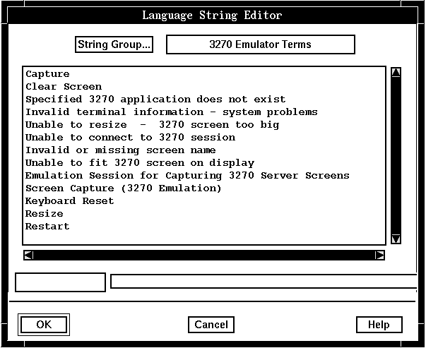 The Language String Editor window.
