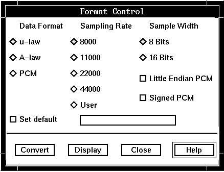 A screen capture of the Format Control window,