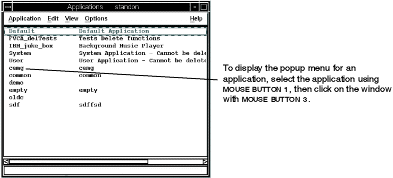 This is an example application window showing how to display the popup menu.