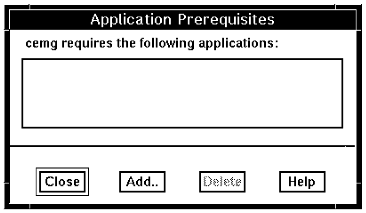 A screen capture of the Application Prerequisites window.