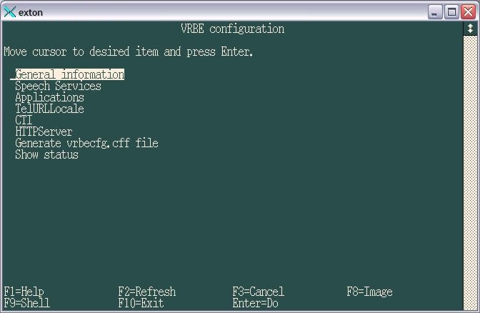 VRBE Configuration window