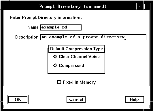 A screen capture of the Prompt Directory window