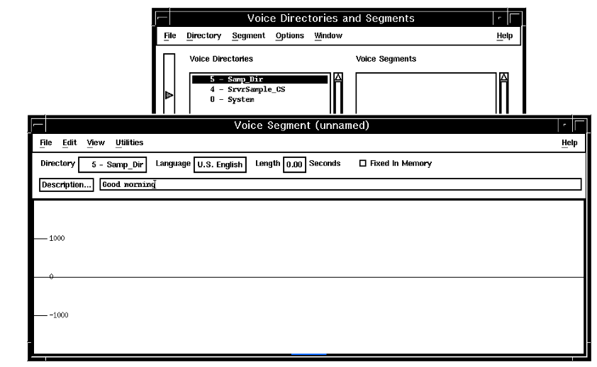 A screen capture of the Voice Segment window