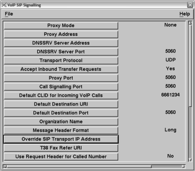 This is an example VoIP SIP Signaling window.