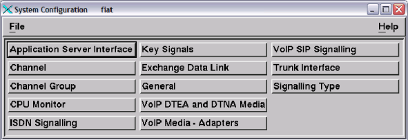 The System Configuration window.