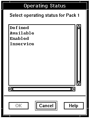 The Operating Status window.