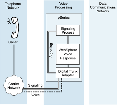 The figure shows how can be configured to handle specialized signaling protocols separately from the voice channels.