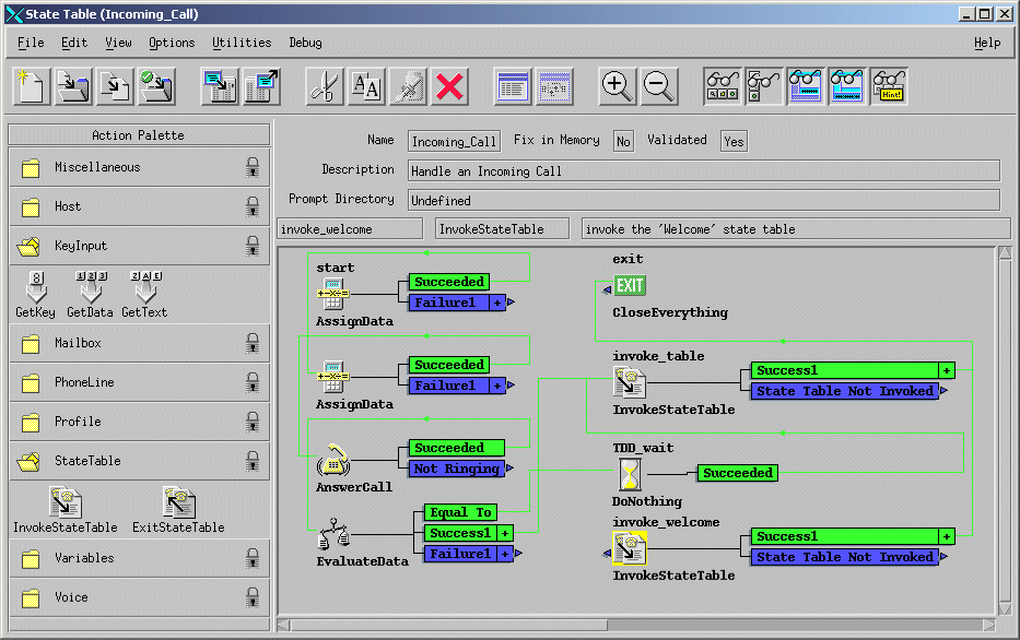 screen capture showing the icon view of a state table