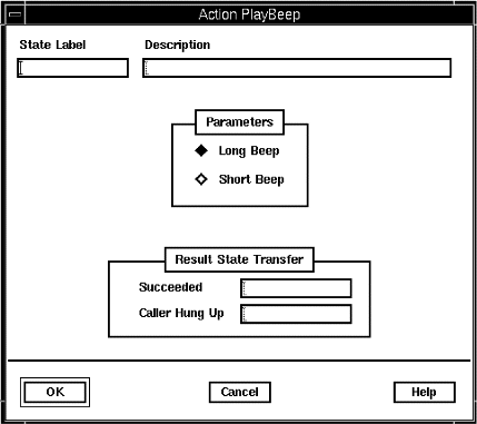 A screen capture of the Action PlayBeep window