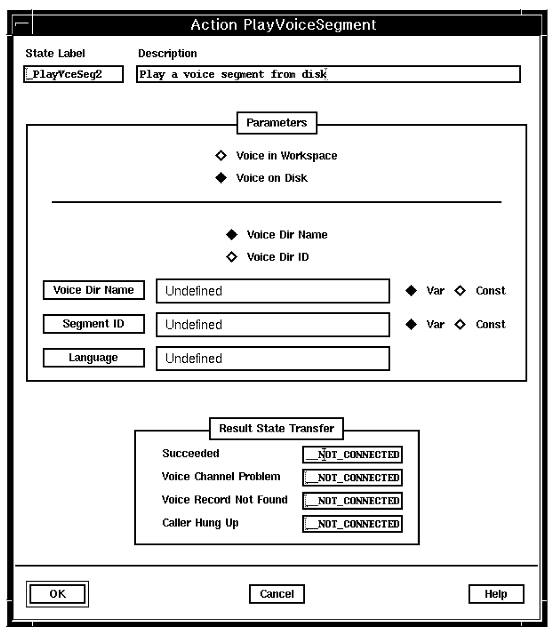 A screen capture of the Action PlayVoiceSegment window